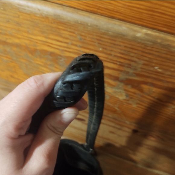 ALL SAINTS \\ DARK BROWN GENUINE LEATHER STUDDED SHOULDER BAG - Picture 4 of 5